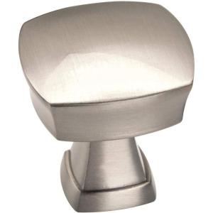 Amerock | Cabinet Knob | Matte Black | 1-1/4 inch (32 mm) Length | Stature | 1 Pack | Drawer Knob | Cabinet Hardware(Satin Nickel)