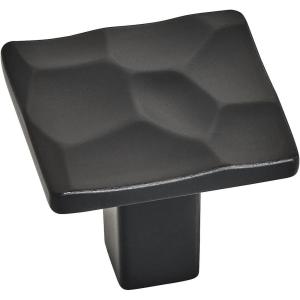 Amerock | Cabinet Knob | Matte Black | 1-3/16 inch (30 mm) Length | Kamari | 1 Pack | Drawer Knob | Cabinet Hardware(Matte Black)