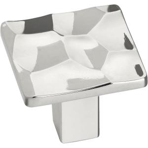 Amerock | Cabinet Knob | Matte Black | 1-3/16 inch (30 mm) Length | Kamari | 1 Pack | Drawer Knob | Cabinet Hardware(Polished Nickel)