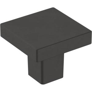 Amerock | Cabinet Knob | Matte Black | 1-3/16 inch (30 mm) Length | Monument | 1 Pack | Drawer Knob | Cabinet Hardware(Matte Black)