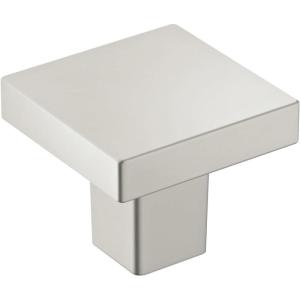 Amerock | Cabinet Knob | Matte Black | 1-3/16 inch (30 mm) Length | Monument | 1 Pack | Drawer Knob | Cabinet Hardware(Satin Nickel)