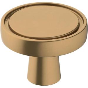 Amerock | Cabinet Knob | Matte Black | 1-3/8 inch (35 mm) Diameter | Destine | 1 Pack | Drawer Knob | Cabinet Hardware(Champagne Bronze)