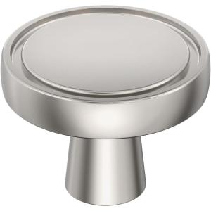Amerock | Cabinet Knob | Matte Black | 1-3/8 inch (35 mm) Diameter | Destine | 1 Pack | Drawer Knob | Cabinet Hardware(Polished Nickel)