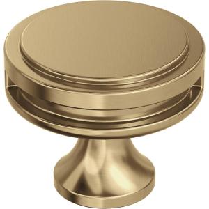 Amerock | Cabinet Knob | Matte Black | 1-3/8 inch (35 mm) Diameter | Oberon | 1 Pack | Drawer Knob | Cabinet Hardware(Champagne Bronze)