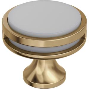 Amerock | Cabinet Knob | Matte Black | 1-3/8 inch (35 mm) Diameter | Oberon | 1 Pack | Drawer Knob | Cabinet Hardware(Champagne Bronze/Frosted)