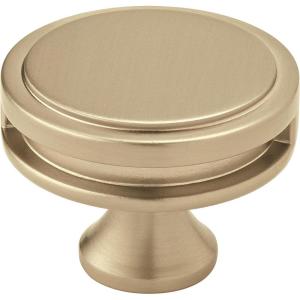 Amerock | Cabinet Knob | Matte Black | 1-3/8 inch (35 mm) Diameter | Oberon | 1 Pack | Drawer Knob | Cabinet Hardware(Golden Champagne)