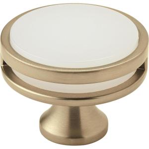 Amerock | Cabinet Knob | Matte Black | 1-3/8 inch (35 mm) Diameter | Oberon | 1 Pack | Drawer Knob | Cabinet Hardware(Golden Champagne/Frosted)