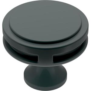 Amerock | Cabinet Knob | Matte Black | 1-3/8 inch (35 mm) Diameter | Oberon | 1 Pack | Drawer Knob | Cabinet Hardware(Matte Black)
