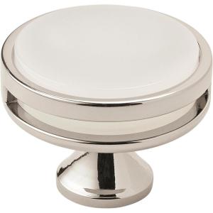 Amerock | Cabinet Knob | Matte Black | 1-3/8 inch (35 mm) Diameter | Oberon | 1 Pack | Drawer Knob | Cabinet Hardware(Polished Nickel/Frosted)