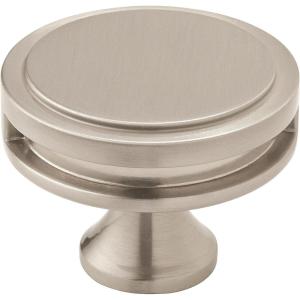 Amerock | Cabinet Knob | Matte Black | 1-3/8 inch (35 mm) Diameter | Oberon | 1 Pack | Drawer Knob | Cabinet Hardware(Satin Nickel)