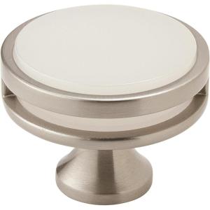 Amerock | Cabinet Knob | Matte Black | 1-3/8 inch (35 mm) Diameter | Oberon | 1 Pack | Drawer Knob | Cabinet Hardware(Satin Nickel/Frosted)