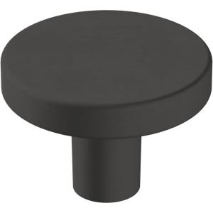 Amerock | Cabinet Knob | Matte Black | 1-3/8 inch (35 mm) Diameter | Versa | 1 Pack | Drawer Knob | Cabinet Hardware(Matte Black)