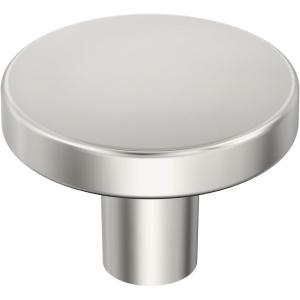 Amerock | Cabinet Knob | Matte Black | 1-3/8 inch (35 mm) Diameter | Versa | 1 Pack | Drawer Knob | Cabinet Hardware(Polished Nickel)