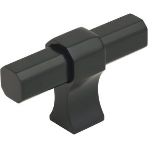 Amerock | Cabinet Knob | Matte Black | 2-3/8 inch (60 mm) Length | Remington | 1 Pack | Drawer Knob | Cabinet Hardware(Matte Black)