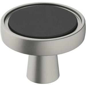 Amerock | Cabinet Knob | Matte Black/Champagne Bronze | 1-3/8 inch (35 mm) Diameter | Mergence | 1 Pack | Drawer Knob | Cabinet Hardware(Matte Black/Satin Nickel)