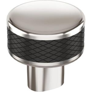 Amerock | Cabinet Knob | Polished Nickel/Stainless Steel | 2-5/8 inch (67 mm) Length | Esquire | 1 Pack | Drawer Knob | Cabinet Hardware(Polished Nickel/Black Bronze)