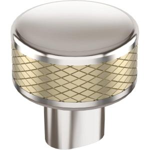Amerock | Cabinet Knob | Polished Nickel/Stainless Steel | 2-5/8 inch (67 mm) Length | Esquire | 1 Pack | Drawer Knob | Cabinet Hardware(Polished Nickel/Golden Champagne)