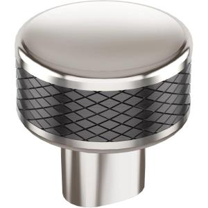 Amerock | Cabinet Knob | Polished Nickel/Stainless Steel | 2-5/8 inch (67 mm) Length | Esquire | 1 Pack | Drawer Knob | Cabinet Hardware(Polished Nickel/Gunmetal)