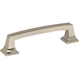 Amerock | Cabinet Pull | Black Bronze | 3-3/4 inch (96 mm) Center to Center | Mulholland | 1 Pack | Drawer Pull | Drawer Handle | Cabinet Hardware(Polished Nickel)