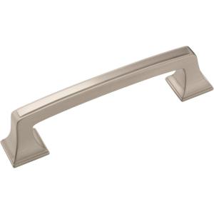 Amerock | Cabinet Pull | Black Bronze | 3-3/4 inch (96 mm) Center to Center | Mulholland | 1 Pack | Drawer Pull | Drawer Handle | Cabinet Hardware(Satin Nickel)