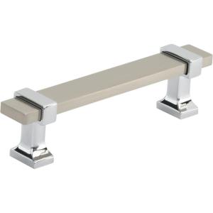 Amerock | Cabinet Pull | Brushed Matte Black/Satin Nickel | 11-5/16 inch (288 mm) Center to Center | Overton | 1 Pack | Drawer Pull | Drawer Handle | Cabinet Hardware(Satin Nickel/Polished Chrome)