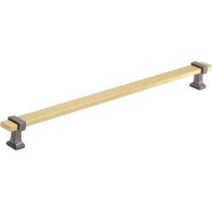 Amerock | Cabinet Pull | Brushed Matte Black/Satin Nickel | 11-5/16 inch (288 mm) Center to Center | Overton | 1 Pack | Drawer Pull | Drawer Handle | Cabinet Hardware(Brushed Gold/Black Chrome)