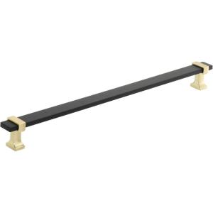 Amerock | Cabinet Pull | Brushed Matte Black/Satin Nickel | 11-5/16 inch (288 mm) Center to Center | Overton | 1 Pack | Drawer Pull | Drawer Handle | Cabinet Hardware(Brushed Matte Black/Brushed Gold)