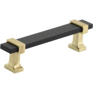 Amerock | Cabinet Pull | Brushed Matte Black/Satin Nickel | 5-1/16 inch (128 mm) Center to Center | Overton | 1 Pack | Drawer Pull | Drawer Handle | Cabinet Hardware(Brushed Matte Black/Brushed Gold)