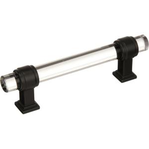 Amerock | Cabinet Pull | Clear/Polished Chrome | 5-1/16 inch (128 mm) Center to Center | Glacio | 1 Pack | Drawer Pull | Drawer Handle | Cabinet Hardware(Clear/Black Bronze)