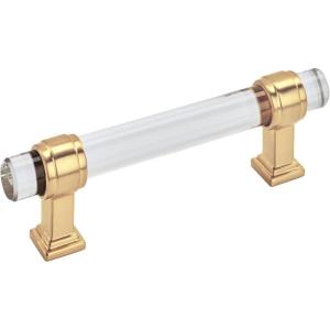 Amerock | Cabinet Pull | Clear/Polished Chrome | 5-1/16 inch (128 mm) Center to Center | Glacio | 1 Pack | Drawer Pull | Drawer Handle | Cabinet Hardware(Clear/Champagne Bronze)