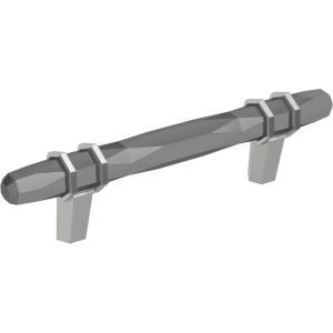 Amerock | Cabinet Pull | Golden Champagne/Black Chrome | 3-3/4 inch (96 mm) Center-to-Center | London | 1 Pack | Drawer Pull | Drawer Handle | Cabinet Hardware(Black Chrome/Polished Chrome)
