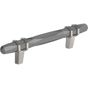 Amerock | Cabinet Pull | Golden Champagne/Black Chrome | 3-3/4 inch (96 mm) Center-to-Center | London | 1 Pack | Drawer Pull | Drawer Handle | Cabinet Hardware(Black Chrome/Satin Nickel)
