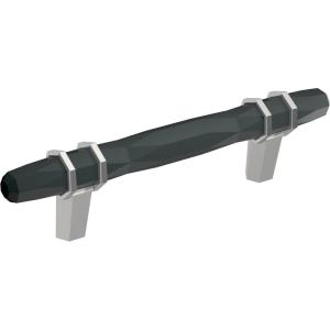 Amerock | Cabinet Pull | Golden Champagne/Black Chrome | 3-3/4 inch (96 mm) Center-to-Center | London | 1 Pack | Drawer Pull | Drawer Handle | Cabinet Hardware(Black Bronze/Polished Chrome)