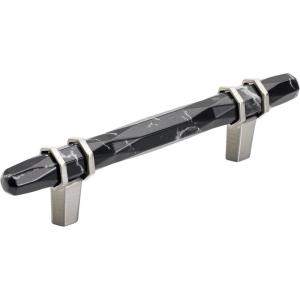 Amerock | Cabinet Pull | Marble White/Golden Champagne | 5-1/16 inch (128 mm) Center to Center | Carrione | 1 Pack | Drawer Pull | Drawer Handle | Cabinet Hardware | Zinc(Marble Black/Satin Nickel)