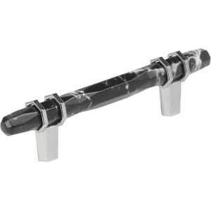 Amerock | Cabinet Pull | Marble White/Golden Champagne | 5-1/16 inch (128 mm) Center to Center | Carrione | 1 Pack | Drawer Pull | Drawer Handle | Cabinet Hardware | Zinc(Marble Black/Polished Chrome)