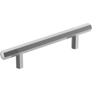 Amerock | Cabinet Pull | Matte Black | 3-3/4 inch (96 mm) Center-to-Center | Caliber | 1 Pack | Drawer Pull | Cabinet Handle | Cabinet Hardware(Polished Chrome)