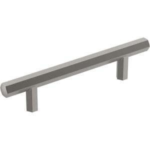 Amerock | Cabinet Pull | Matte Black | 3-3/4 inch (96 mm) Center-to-Center | Caliber | 1 Pack | Drawer Pull | Cabinet Handle | Cabinet Hardware(Satin Nickel)