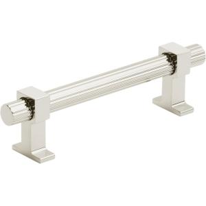 Amerock | Cabinet Pull | Matte Black | 6-5/16 inch (160 mm) Center to Center | Carrigan | 1 Pack | Drawer Pull | Drawer Handle | Cabinet Hardware(Polished Nickel)