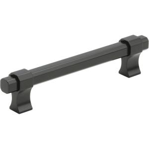 Amerock | Cabinet Pull | Matte Black | 7-9/16 inch (192 mm) Center to Center | Remington | 1 Pack | Drawer Pull | Drawer Handle | Cabinet Hardware(Matte Black)