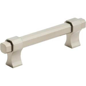 Amerock | Cabinet Pull | Matte Black | 7-9/16 inch (192 mm) Center to Center | Remington | 1 Pack | Drawer Pull | Drawer Handle | Cabinet Hardware(Silver Champagne)