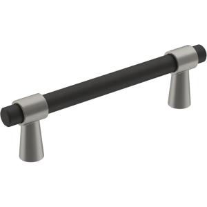 Amerock | Cabinet Pull | Matte Black/Champagne Bronze | 3-3/4 inch (96 mm) Center-to-Center | Mergence | 1 Pack | Drawer Pull | Cabinet Handle | Cabinet Hardware(Matte Black/Satin Nickel)