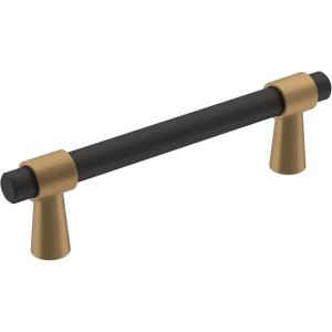 Amerock | Cabinet Pull | Matte Black/Champagne Bronze | 3-3/4 inch (96 mm) Center-to-Center | Mergence | 1 Pack | Drawer Pull | Cabinet Handle | Cabinet Hardware(Matte Black/Champagne Bronze)