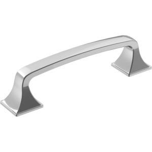 Amerock | Cabinet Pull | Polished Chrome | 3-3/4 inch (96 mm) Center-to-Center | Ville | 1 Pack | Drawer Pull | Cabinet Handle | Cabinet Hardware(Polished Chrome)