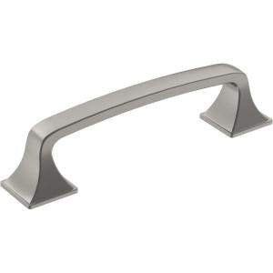 Amerock | Cabinet Pull | Polished Chrome | 3-3/4 inch (96 mm) Center-to-Center | Ville | 1 Pack | Drawer Pull | Cabinet Handle | Cabinet Hardware(Satin Nickel)