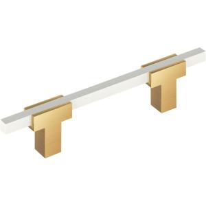 Amerock | Cabinet Pull | Polished Chrome/Black Chrome | 10-1/16 inch (256 mm) Center to Center | Urbanite | 1 Pack | Drawer Pull | Drawer Handle | Cabinet Hardware(Champagne Bronze/White)