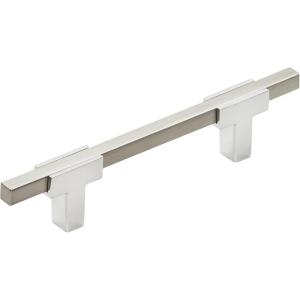 Amerock | Cabinet Pull | Polished Chrome/Black Chrome | 10-1/16 inch (256 mm) Center to Center | Urbanite | 1 Pack | Drawer Pull | Drawer Handle | Cabinet Hardware(Polished Chrome/Satin Nickel)