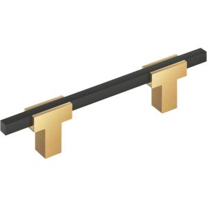 Amerock | Cabinet Pull | Polished Chrome/Black Chrome | 10-1/16 inch (256 mm) Center to Center | Urbanite | 1 Pack | Drawer Pull | Drawer Handle | Cabinet Hardware(Champagne Bronze/Matte Black)