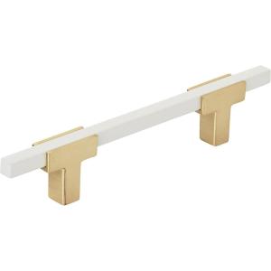 Amerock | Cabinet Pull | Polished Chrome/Black Chrome | 10-1/16 inch (256 mm) Center to Center | Urbanite | 1 Pack | Drawer Pull | Drawer Handle | Cabinet Hardware(Brushed Gold/White)