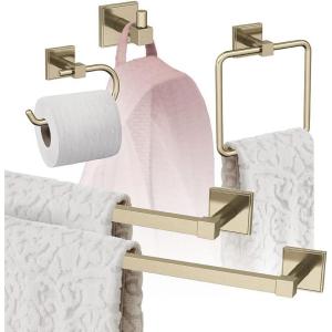 Amerock | Golden Champagne | Appoint | 5 Piece | Bathroom Accessories Set
