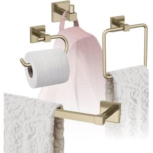 Amerock | Golden Champagne | Appoint | Towel Bar | 18 inch (457 mm) | 4 Piece | Bathroom Accessories Set